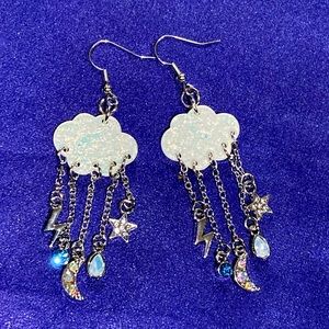 Handmade Silver-Plated Hypoallergenic Dangling Charm Earrings